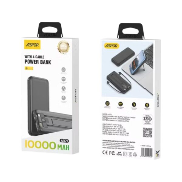 Aspor A371 10000mAH Powerbank - Image 4