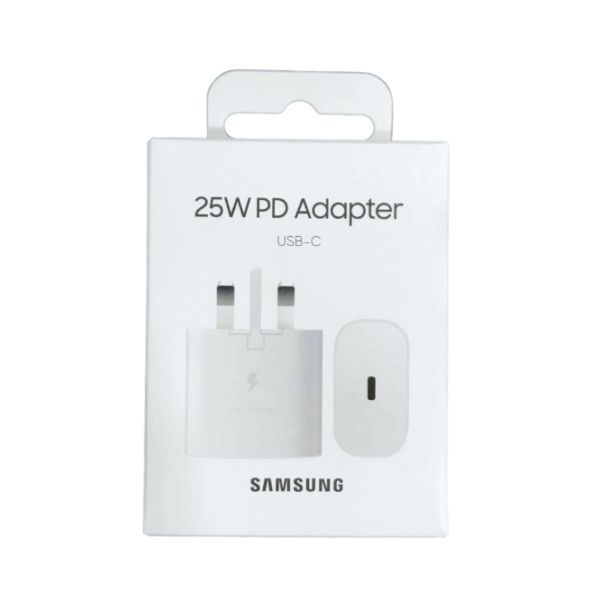 Samsung 25W Adapter USB-C 3 Pin – White - Image 2