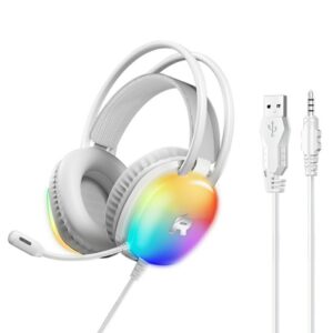 Remax RM-706 White Gaming Headphones with RGB – USB & Aux
