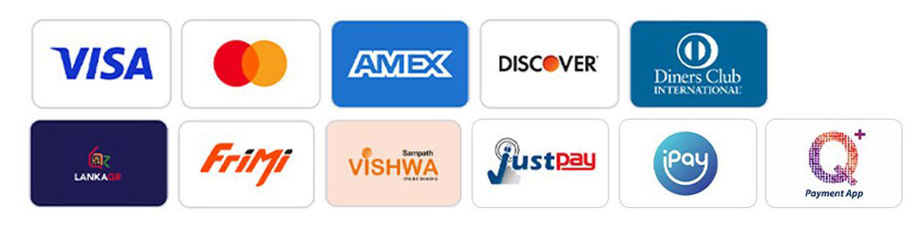 Visa, Master, AMEX, Online Payments