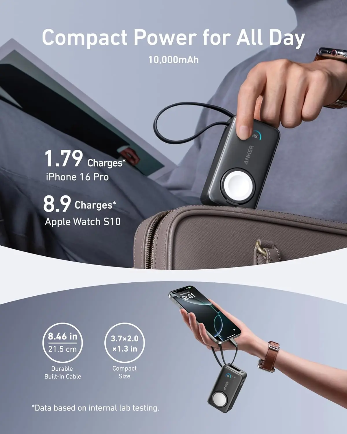 Anker MagGo Power Bank 35W Max PD 10000mAh for Apple Watch A1657 - Image 3